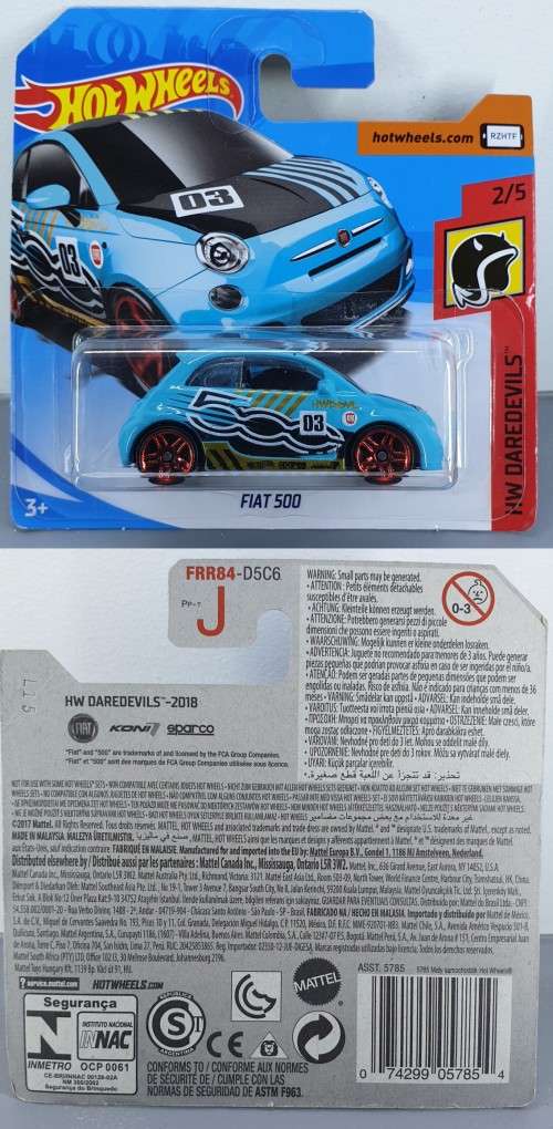 Hotwheels Diecast Hot Wheels 1/64 - Fiat 500