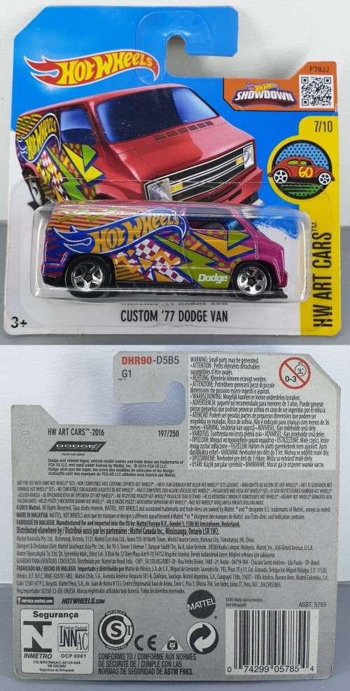 Hotwheels Diecast Hot Wheels 1/64 - Custom '77 Dodge Van