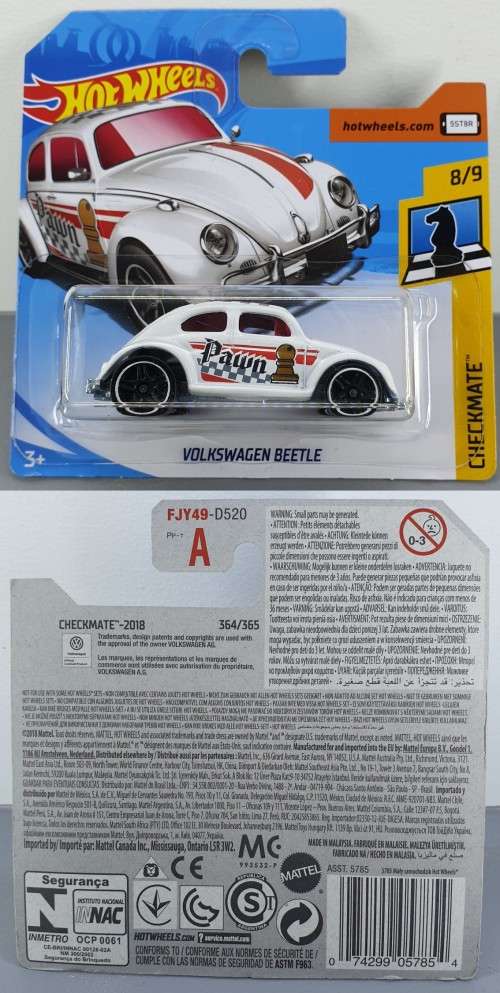 Hotwheels Diecast Hot Wheels 1/64 - Volkswagen Beetle (Checkmate)