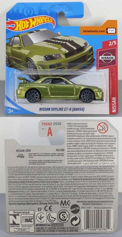 Hotwheels Diecast Hot Wheels 1/64 - Nissan Skyline GT-R (BNR34)
