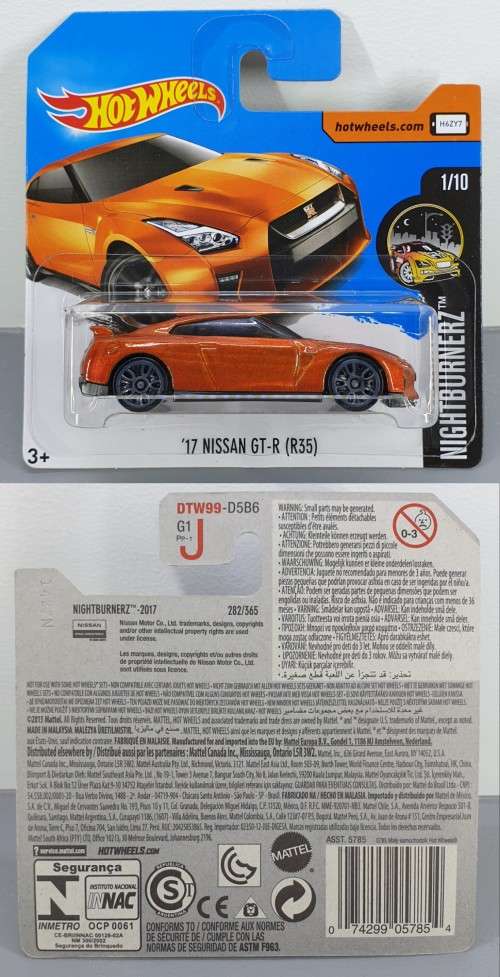 Hotwheels Diecast Hot Wheels 1/64 - `17 Nissan Skyline GT-R (R35)
