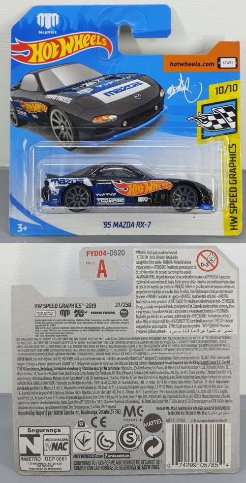 Hotwheels Diecast Hot Wheels 1/64 - `95 Mazda RX-7