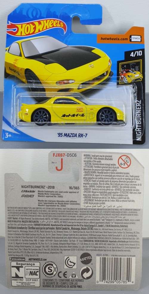 Hotwheels Diecast Hot Wheels 1/64 - `95 Mazda RX-7