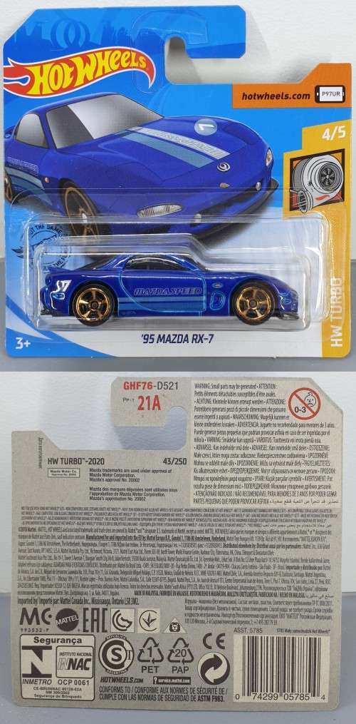 Hotwheels Diecast Hot Wheels 1/64 - `95 Mazda RX-7