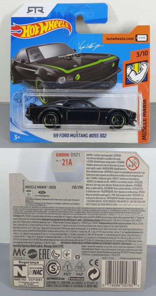 Hotwheels Diecast Hot Wheels 1/64 - `69 Ford Mustang BOSS 302