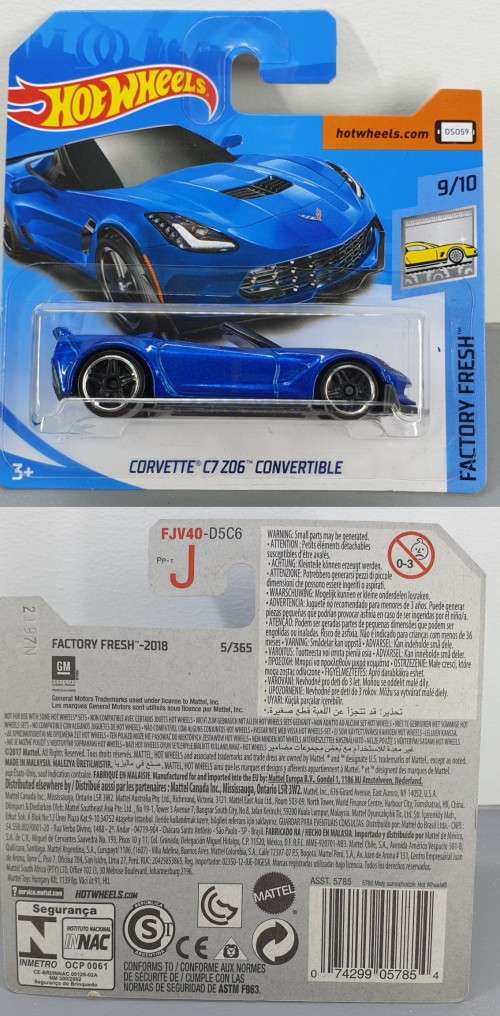 Hotwheels Diecast Hot Wheels 1/64 - Corvette C7 Z06 Convertible