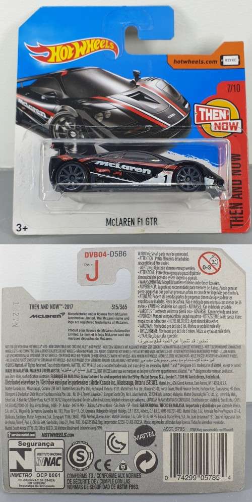 Hotwheels Diecast Hot Wheels 1:64 - McLAREN F1 GTR