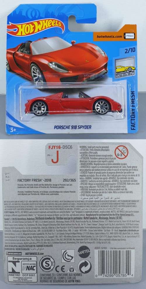 Hotwheels Diecast Hot Wheels 1:64 - PORSCHE 918 SPYDER