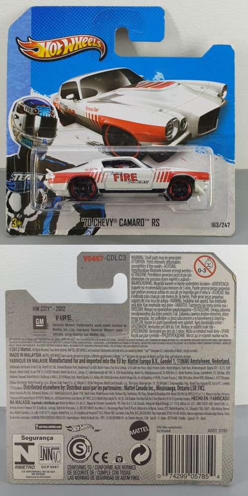 Hotwheels Diecast Hot Wheels 1:64 - `70 CHEVY CAMARO RS