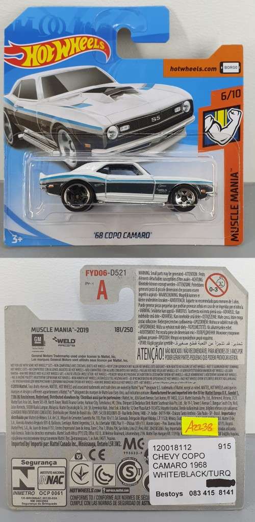 Hotwheels Diecast Hot Wheels 1:64 - `68 COPO CAMARO
