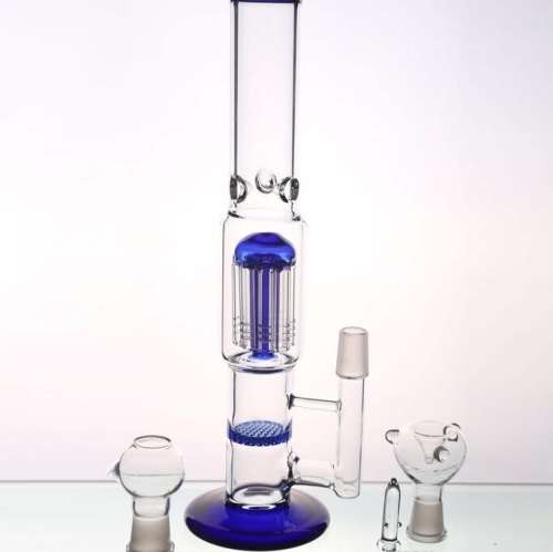 Bong Honeycomb Percolator & Umbrella Percolator Oil Rigs Glass Pipe Height 29 cm Joint 18.8mm GREEN