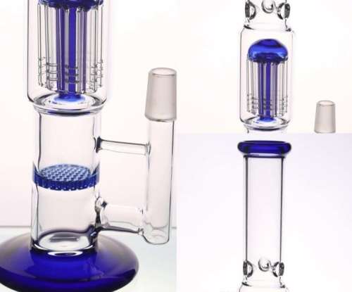 Bong Honeycomb Percolator & Umbrella Percolator Oil Rigs Glass Pipe Height 29 cm Joint 18.8mm GREEN