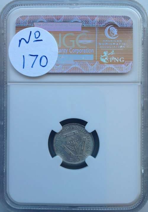 1943 3P (THREEPENCE) - NGC GRADED - MS62 (INCORRECTLY LABELLED BY NGC)