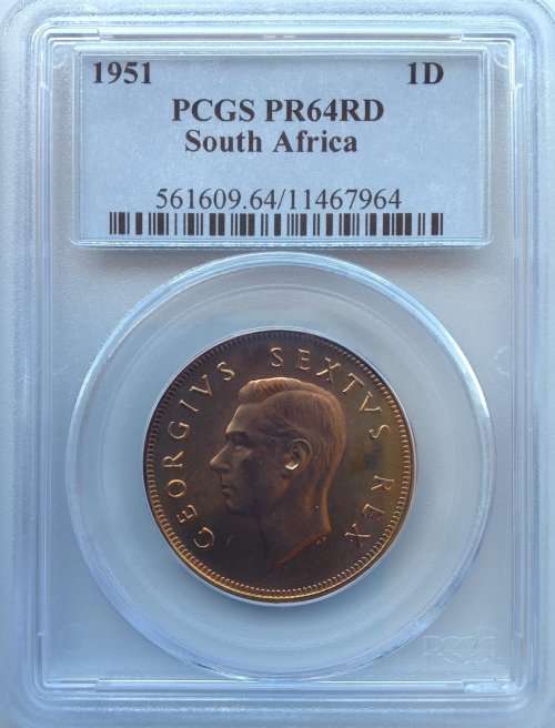 1951 1P (PENNY) PCGS Graded PF64RD