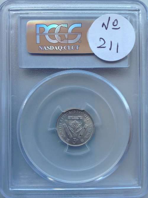 1937 3 P (THREEPENCE) - PCGS GRADED  MS64