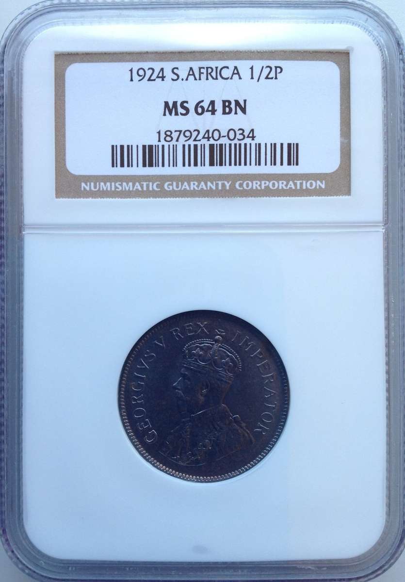 1924  ½ P (HALFPENNY) - NGC GRADED - MS64BN