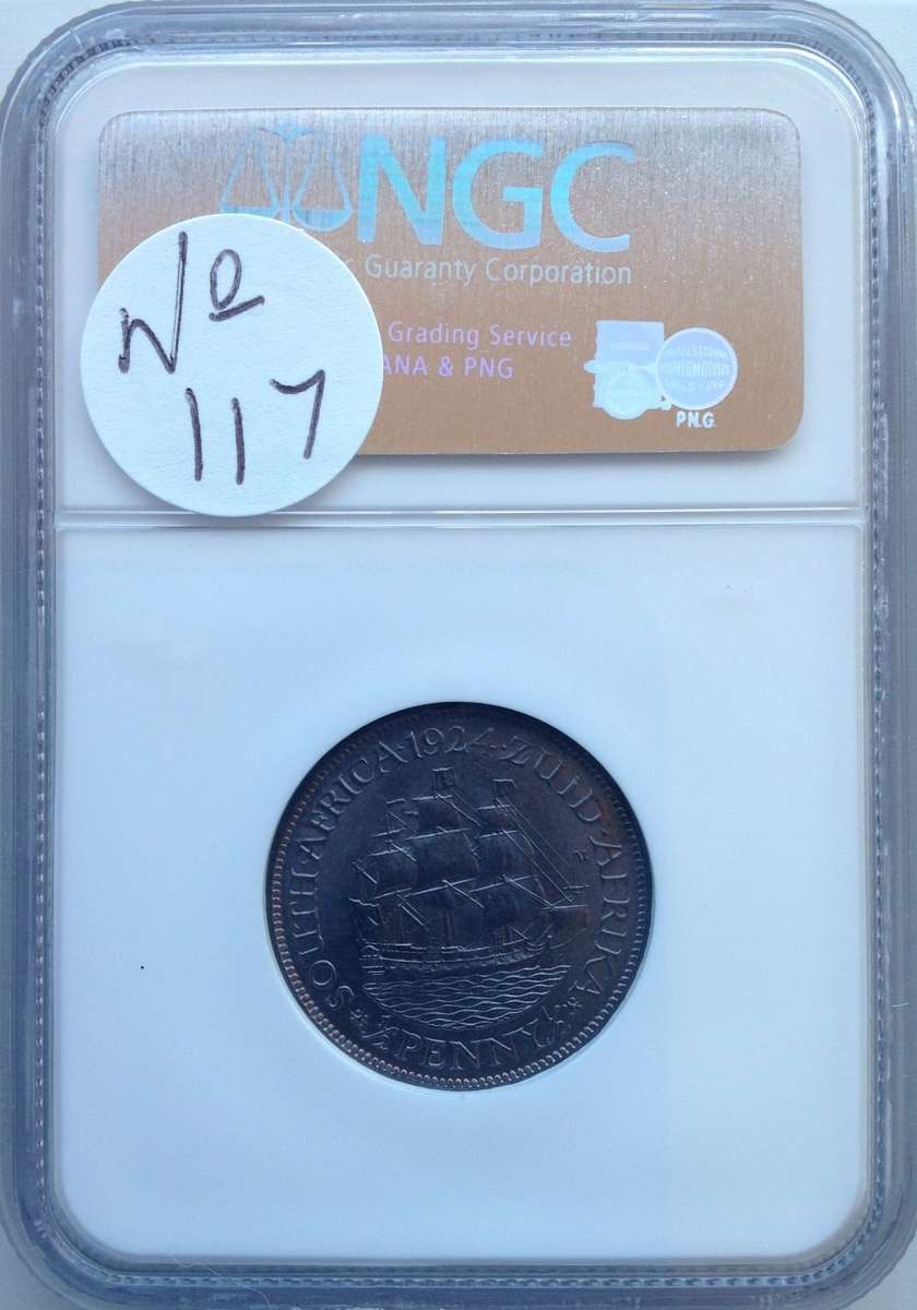 1924  ½ P (HALFPENNY) - NGC GRADED - MS64BN