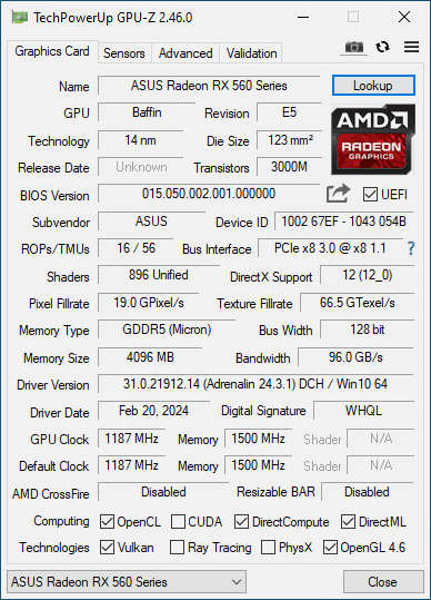 ASUS ROG STRIX RX 560 EVO GAMING OC