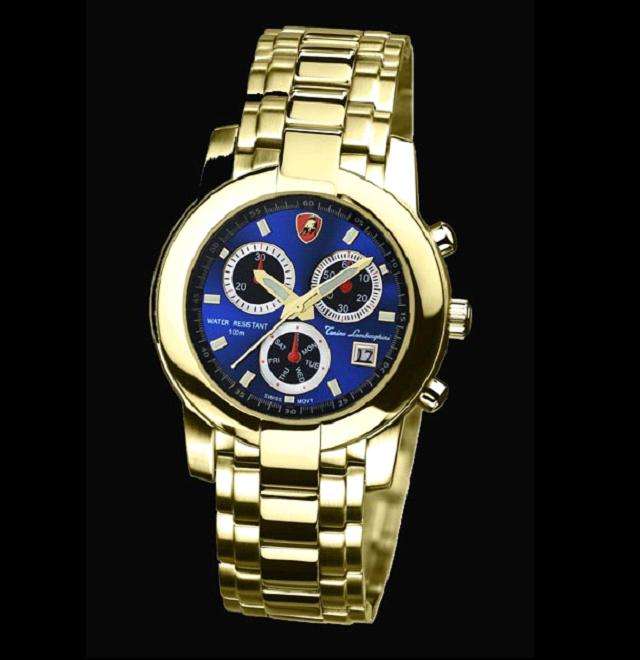 TONINO LAMBORGHINI S69T/BLAG Brand New Gentlemens Chronograph Day date Watch**18K Gold Plated**