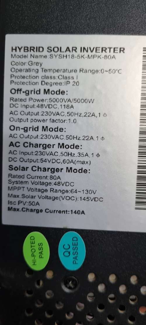 5kva Synerji Hybrid Inverter