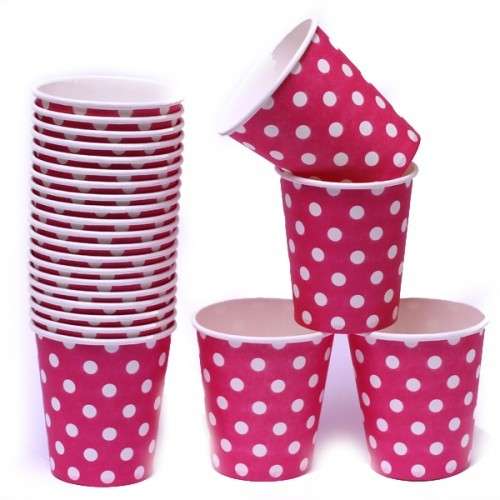 Pink polka dot cups