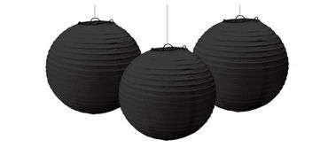 Chinese paper lanterns: 20 cm- BLACK