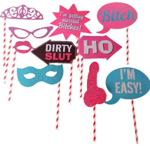Photo props- Photo Booth Props with paper straws- 10 per pack