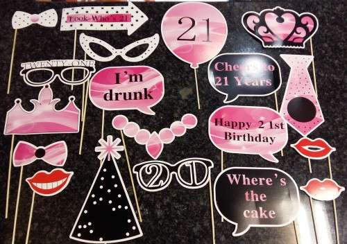 Photo props- Photo Booth Props with sticks-21st birthday party Photo Props