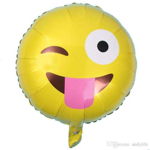 Emoji winking tongue out foil balloon- 43CM EMOJI PARTY