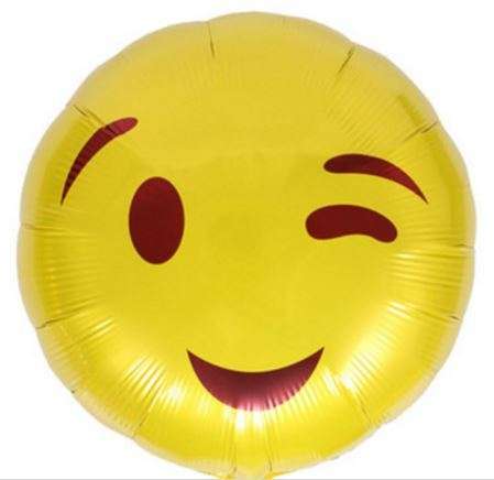 Emoji winking foil balloon- 43CM- EMOJI PARTY