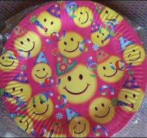 happy birthday smiley/emoji plates