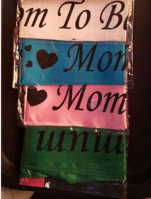 Baby shower sashes for mum to be