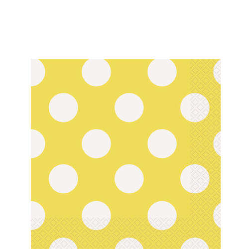 Yellow polka dot serviettes-WAS R18 NOW R15