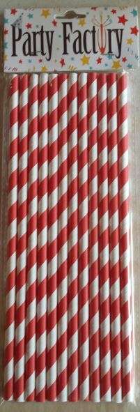 Red stripe paper straws(12 per pack)