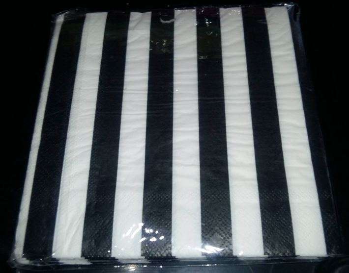Black stripe serviettes(20)