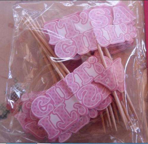 Baby Shower cupcake toppers- Its a Girl- 24 toppers per pack