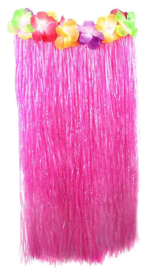 Hawaiian skirt-: EXTRA LONG- PINK-75CM