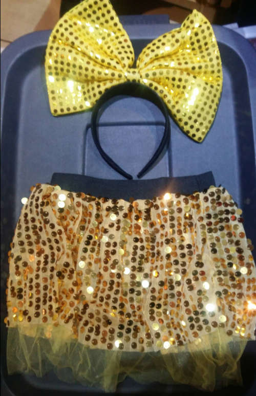 Girls SPARKLING GOLD SEQUIN tutu skirt and Ellisband