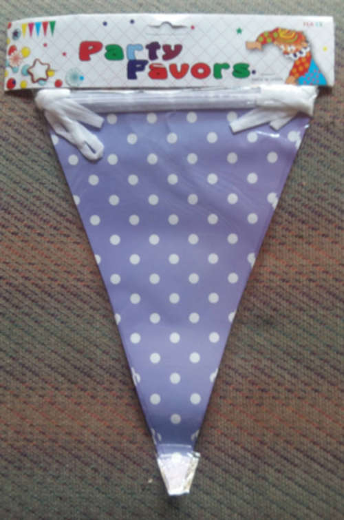 Purple polka dot triangle/flag banner- Great for Sofia the first party