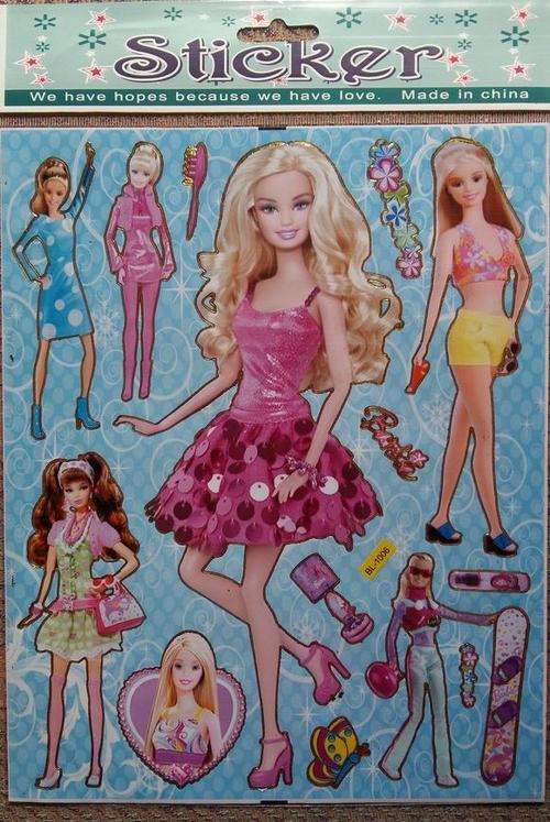 Barbie sticker sheet