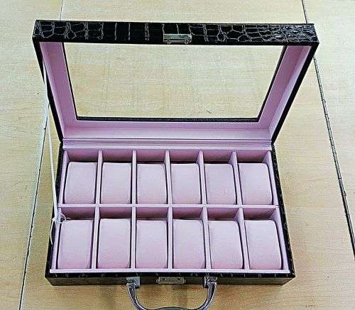 WATCH BOX / DISPLAY / CASE / STORAGE *12 SLOT/ BLOCK/ DIVISION* DYNAMITE BLACK