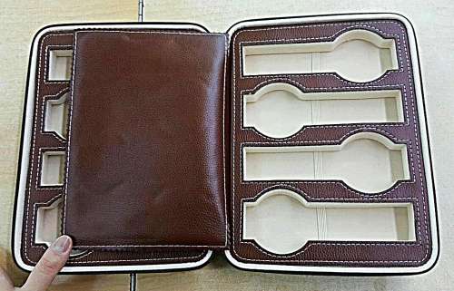 8 SLOT ZIPPERED TRAVEL WATCH CASE / ORGANIZER / STORAGE