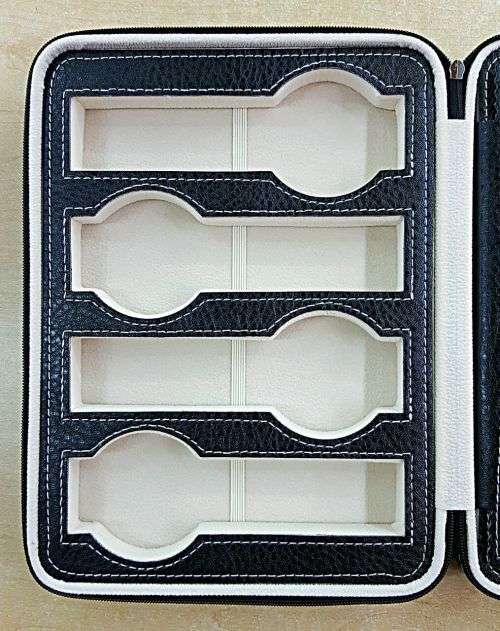 8 SLOT ZIPPERED TRAVEL WATCH CASE / ORGANIZER / STORAGE