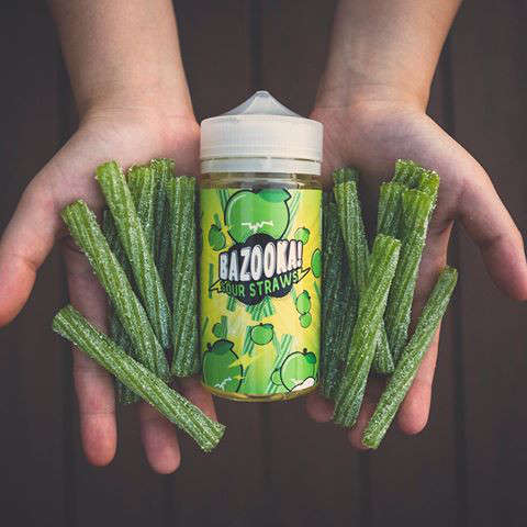 BAZOOKA SOUR STRAWS VAPE JUICE / E-LIQUID / E-JUICE / 3 BOTTLES * 3MG 200ML *