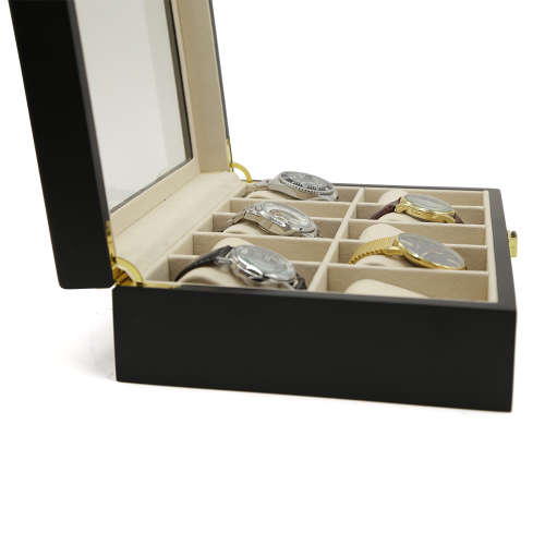 WATCH BOX / DISPLAY / CASE / STORAGE / ORGANISER *10 SLOT/ BLOCK/ DIVISION*DYNAMITE*REAL SOLID WOOD