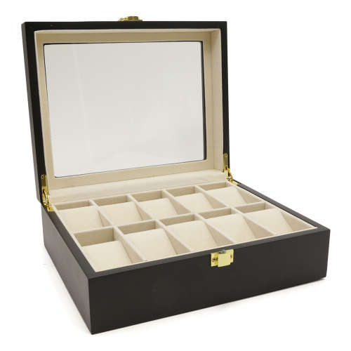 WATCH BOX / DISPLAY / CASE / STORAGE / ORGANISER *10 SLOT/ BLOCK/ DIVISION*DYNAMITE*REAL SOLID WOOD