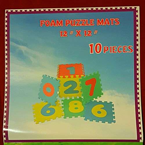 10 PCS FOAM PUZZLE PLAY MATS 0-9 SET PLUS FREE DISPOSABLE FACE MASK