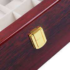 WATCH BOX / DISPLAY / CASE / STORAGE / ORGANIZER *10 SLOT/ BLOCK/ DIVISION*MAHOGANY*REAL SOLID WOOD