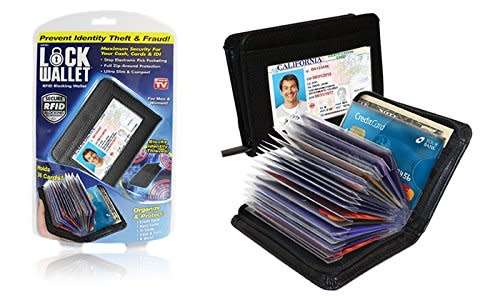 SECURE RFID BLOCKING LOCK WALLET PLUS FREE DISPOSABLE SURGICAL FACE MASK