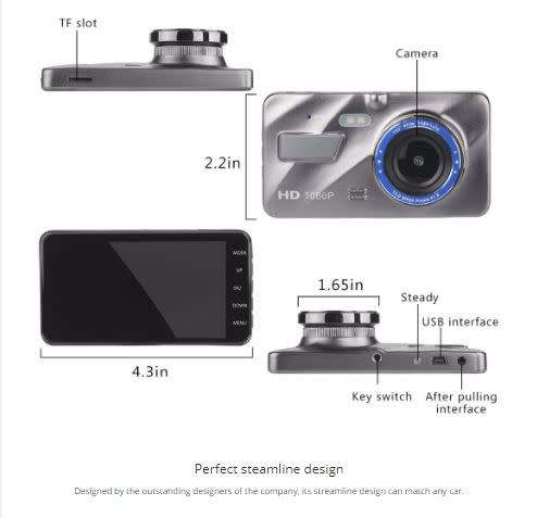 HD FRONT AND REAR DASHCAM
